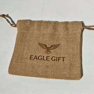 Sacs à cordon personnalisés avec logo promotionnel, sacs légers en toile de jute pour cadeaux et publicité, sac à cordon en jute - Product Image 3