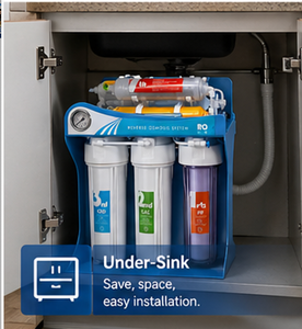 Système de filtration d'eau écologique 5 étapes autonettoyant 100 GPD en plastique sous évier pour usage extérieur, hôtelier et domestique - Product Image 1