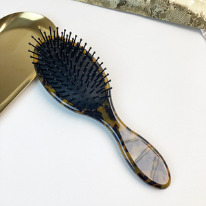 Peluquería Airbag Oval Detangling Hair Comb Brush Acetato Celulosa con cojín de aire Almohadillas para dientes Tortoiseshell Hair Brush - Product Image 6