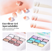 Kit de Gels Pat Pat OEM 9 Couleurs, Gel de Peinture Ombré Dégradé pour Nail Art, SANS HEMA, Gel Solide Marque Privée pour Nail Art DIY