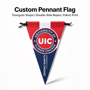 Bandera Triangular de Impresión Digital con Logotipo Personalizado, Bandera de Poliéster con Cordón para Decoración de Fiestas, Eventos Deportivos Escolares y Festivales - Product Image 3