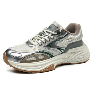 Chaussures décontractées rétro style Hong Kong pour hommes et femmes, baskets de sport multicolores à semelle épaisse, tendance, pour couple - Product Image 2