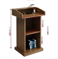 Atril/Podio Moderno de Madera Maciza Rectangular con Base Inclinada para Iglesia, Escuela, Hotel - No Eléctrico, Tamaño Personalizable