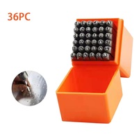 36 Pcs Letter & Number Steel Punch Set, English Alphabet and Numerals Metal Stamping Punch Tools