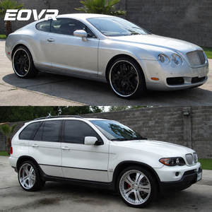 Jantes forgées EVOR neuves en alliage d'aluminium 6061, finition noir brillant, suspension personnalisée 0 mm, <span class=keywords><strong>logo</strong></span> Land Rover au centre. - Product Image 6