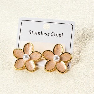 1 Paire de Boucles d'Oreilles Clous Florales Néo-Gothiques Colorées Tendance en Acier Inoxydable Plaqué Or Grandes Gouttes d'Huile Cadeau de Mariage pour Femme - Product Image 6