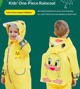Combinaison imperméable une pièce pour enfants avec pantalon intégré, tenue de protection intégrale pour la randonnée, motif <span class=keywords><strong>petit</strong></span> canard jaune, cape de pluie pour bébé - Product Image 2