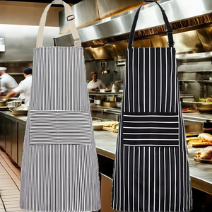 Paquete de 2 Delantales de Cocina Clásicos Ecológicos con Rayas Negras y Marrones, Ajustables, Suaves y Duraderos, de Lona de Poliéster, para Hombre - Product Image 2