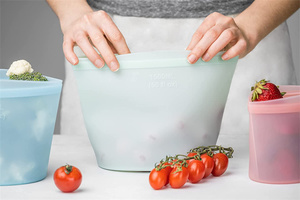 Ensemble de sacs de conservation alimentaire en silicone réutilisables, transparents, étanches, sans BPA, de qualité congélateur, portables pour les voyages - Product Image 4