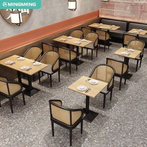 Nueva llegada gran oferta mesa de restaurante cabina de comida rápida asientos mesa de madera y juego de mesa para sillas restaurante comedor Hotel uso - Product Image 2