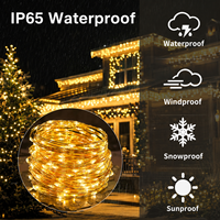 Guirlandes lumineuses LED de Noël 8 modes, étanches IP65, CRI 80, blanc chaud 2700K, 100m, dimmables, à âme en cuivre, éclairage décoratif