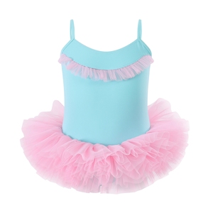 Costume de danse de scène pour femmes et filles, exercice de Ballet, justaucorps, vêtements de danse avec jupe Tutu - Product Image 6