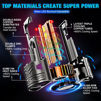 XSTORM 12V 300W 50000LM Canbus Système d'éclairage automatique H1 H4 H8 H9 H11 9005 HB3 9006 HB4 H7 Ampoules de phare LED de voiture