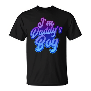 T-shirt I'm Daddy's Boy Nera Unisex per Adulti Girocollo Manica Corta Stampa Digitale Promozionale - Product Image 2