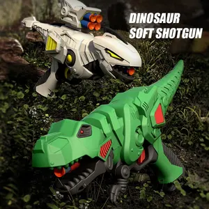 2 Set Senjata Blaster Dinosaurus untuk Mainan Keranjang Paskah dengan 10 Peluru Busa Pistol Dart Hadiah Ulang Tahun untuk Mainan Anak-anak Grosir