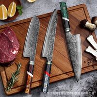 Couteau de cuisine Santoku de style japonais de 8 pouces, manche tranchant en damas, coupe-viande pointu, design de nouveauté