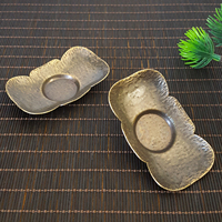 Sous-verres rectangulaires personnalisés en métal bronze antique de 8,4 cm pour tasses à thé et à café, accessoires de maison
