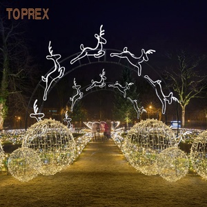 Sphère 3D de Noël pour l'extérieur Boule éclairée en PVC RVB/Blanc/Rouge LED à changement de couleur avec cadre en métal - Product Image 3