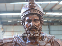 Statue de guerrier grec en bronze coulé grandeur nature pour jardin extérieur, sculpture de soldat romain