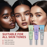 Base de Teint Hydratante en Gel SPF 25 Personnalisée OEM ODM, Crème Correctrice Rouge CC Imperméable, Étiquette Privée, Vente en Gros