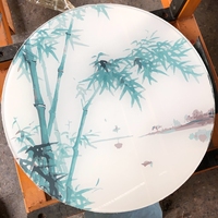 Kaca Digital Khusus - Desain Bulat Tempered untuk Furnitur Restoran & Kafe - Kaca Pengaman Dekoratif dengan Keindahan Abadi