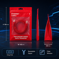 Emballage de boîtier de câble de chargeur de téléphone portable mat personnalisé étui de téléphone en plastique de ligne de données transparent pochette à fermeture éclair emballage de boîtier de téléphone