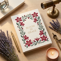 Carnet à couverture rigide en tissu de lin crème personnalisé A5 140x210mm, carnet de notes floral pour cadeau