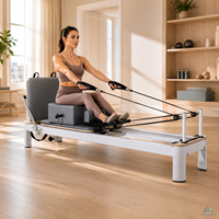 Reformer de Pilates Blanco para Centro de Rehabilitación con Tensión de Resorte Ajustable