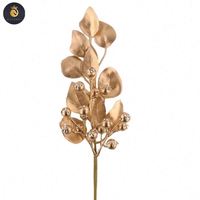 Baies et feuilles d'or métallique cueillir des décorations de Noël en gros