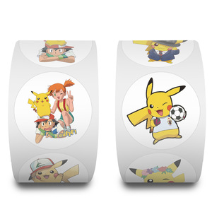 Rouleau d'autocollants <span class=keywords><strong>Pikachu</strong></span> 500 pièces/rouleau, décalcomanies de récompense pour enfants, bricolage, journal, artisanat scolaire - Product Image 2