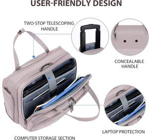 Maletín rodante de 15,6 pulgadas para viajes de negocios, bolsa de ordenador rodante repelente al agua, bolsa para ordenador portátil para hombres y mujeres <span class=keywords><strong>con</strong></span> <span class=keywords><strong>ruedas</strong></span> - Product Image 3