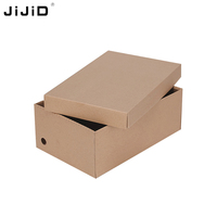 Boîte à chaussures en papier kraft personnalisée JIJID Premium, écologique, en carton ondulé, pour la vente au détail, le commerce électronique et le stockage de cadeaux