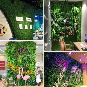 Mur végétal artificiel, gazon, verdure, panneau de plantes artificielles, jardin vertical, feuilles suspendues pour la décoration de mariage - Product Image 5