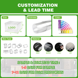 Caja de Plástico Reciclable con Fondo Autoblocante, Logotipo Personalizado, Tamaño Personalizado, OEM/ODM Disponible, <span class=keywords><strong>Precio</strong></span> de Fábrica, Impresión en Relieve, Transparente - Product Image 5