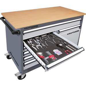 Kraftwerk établi à roulettes avec 5 tiroirs, porte et 1 grand tiroir - Product Image 4