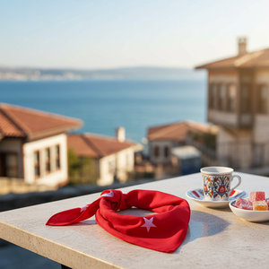 Pañuelo con bandera de Türkiye de Estrella Blanca Roja y Media Luna - Product Image 3