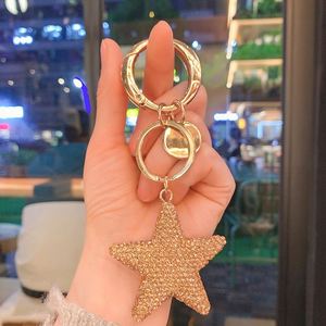 Summer Diamond Pentagram Metal <b>Key</b> <b>Chain</b> Creative Crystal Car Keychain Package Pendant Accessories Gift <b>Key</b> Ring - Product Image 4