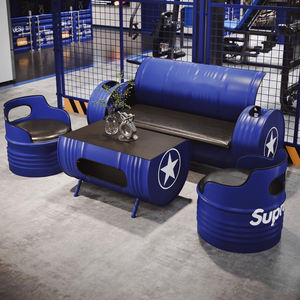 Ensemble <span class=keywords><strong>de</strong></span> meubles <span class=keywords><strong>de</strong></span> bar <span class=keywords><strong>en</strong></span> métal industriel - Tables et chaises durables et écologiques pour restaurants, hôtels, bars à domicile, salons <span class=keywords><strong>de</strong></span> thé, fûts à huile - Product Image 1