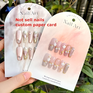 Tarjetas de exhibición de uñas personalizables de 350 g, ecológicas y reciclables, papel para uñas postizas de tamaño personalizado con logotipo propio, venta al por mayor - Product Image 1