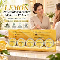 Kit de Pédicure Citron en Gros 5 Étapes en 1 Ensemble, Kit de Traitement Exfoliant pour les Pieds au Collagène, Arôme Agrumes Rafraîchissant, Boîte Personnalisée