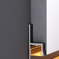 Profilé de plinthe LED en alliage d'aluminium de luxe à joint invisible, installation facile, pour hôpital, chambre, salon, appartement, sol