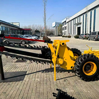 Trancheuse à chaîne tractée avec boîte de vitesses et roulement, surveillance à distance, capacité de tranchage 140-180 m/h, entraînée par tracteur