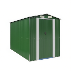 Caseta de Jardín de Acero Galvanizado Verde 75.6x140.6x87.8 Pulgadas para Almacenamiento en Exteriores - Product Image 1