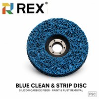 Disque de décapage et de nettoyage REX Blue 4,5 pouces 115 mm en carbure de silicium grain 36-150 pour décapage de peinture, construction, certifié FSC
