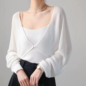 Neuer koreanischer Stil Damen Frühlings-Kurzpullover mit langen Ärmeln - Product Image 1