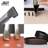 Poinçon de ceinture en cuir de 5mm, bricolage, fait à la main, fabrication de sangle à bouche plate ronde en acier à haute teneur en carbone