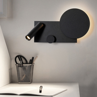 Lampe murale de lecture moderne pour hôtel, 15W, noir et blanc, pour chambre à coucher, chevet, applique murale, alimentation avec USB et Type-C