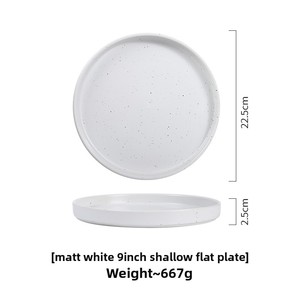 Assiette plate en céramique émaillée de 9 pouces, style minimaliste japonais et coréen, compatible micro-ondes, <span class=keywords><strong>vaisselle</strong></span> de restaurant, usage commercial, pour l'exportation - Product Image 6