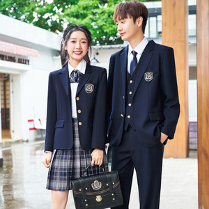 JK Uniform Style Suit Set Long Sleeve Woven School Uniform For Students Spring 2024 - Product Image 4