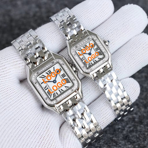 Montre classique rétro carrée pour <span class=keywords><strong>femme</strong></span> Cardhome avec accents de diamants, chiffres romains, style léopard, montre de couple à quartz - Product Image 1